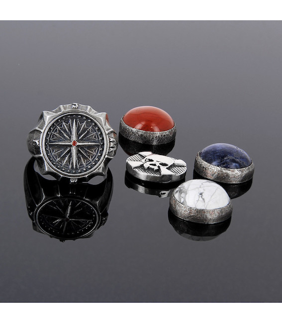 bague CHEVALIere ROSE DES VENTS FLIBUSTIER ARGENT bijouterie Pagani